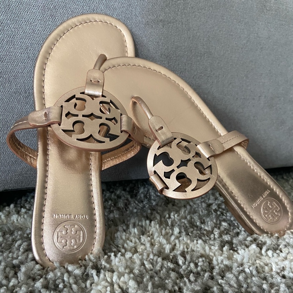 Discontinued Rose Gold Tory Burch Sandals